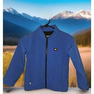 CAT Caterpillar Softshell Full Zip Jacket Blue Youth Size 6/7